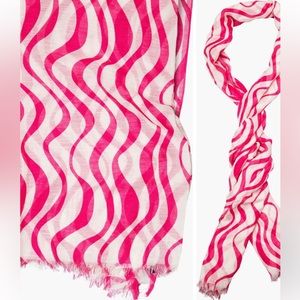 Kate Spade New York Cabana Wave Striped Fringe Large Scarf